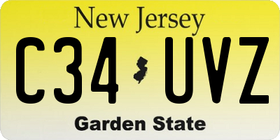 NJ license plate C34UVZ