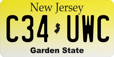 NJ license plate C34UWC