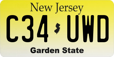 NJ license plate C34UWD