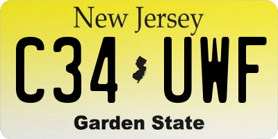 NJ license plate C34UWF