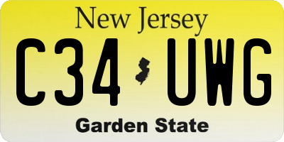 NJ license plate C34UWG