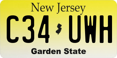 NJ license plate C34UWH