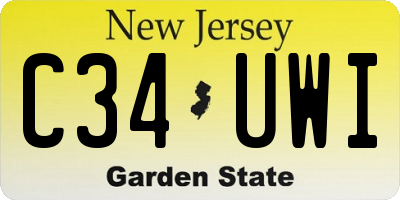 NJ license plate C34UWI