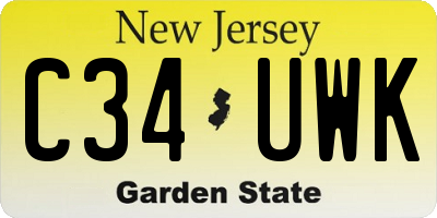 NJ license plate C34UWK