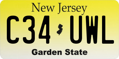NJ license plate C34UWL