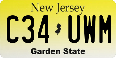 NJ license plate C34UWM