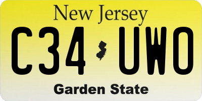 NJ license plate C34UWO