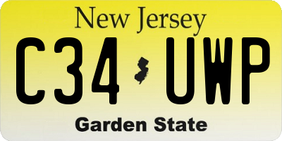 NJ license plate C34UWP