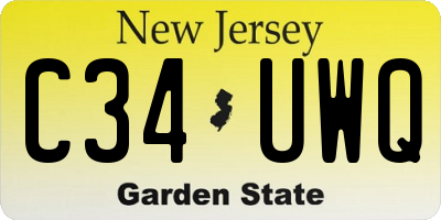 NJ license plate C34UWQ