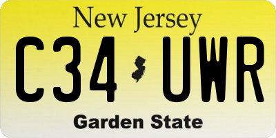 NJ license plate C34UWR