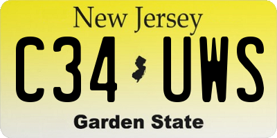 NJ license plate C34UWS