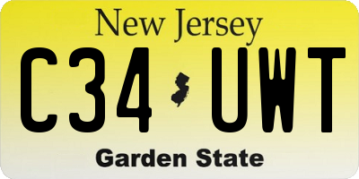 NJ license plate C34UWT