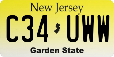 NJ license plate C34UWW