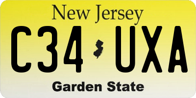 NJ license plate C34UXA