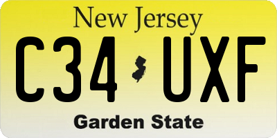 NJ license plate C34UXF