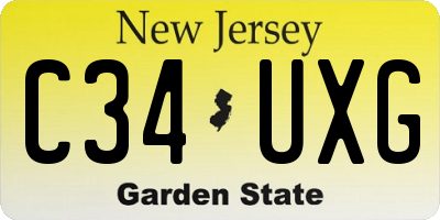 NJ license plate C34UXG