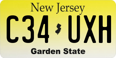 NJ license plate C34UXH