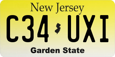 NJ license plate C34UXI