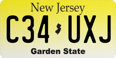 NJ license plate C34UXJ