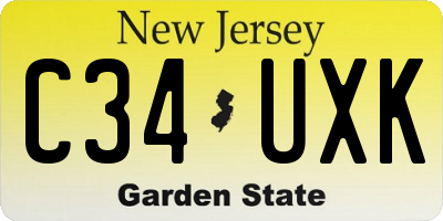 NJ license plate C34UXK