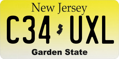 NJ license plate C34UXL