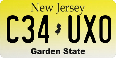 NJ license plate C34UXO