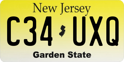 NJ license plate C34UXQ