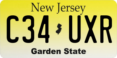 NJ license plate C34UXR