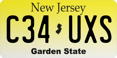 NJ license plate C34UXS