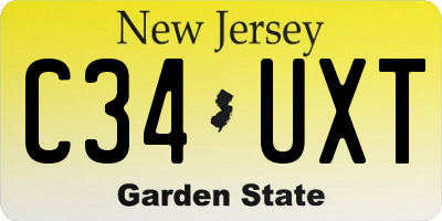 NJ license plate C34UXT