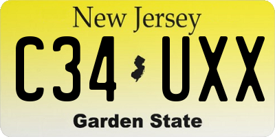 NJ license plate C34UXX