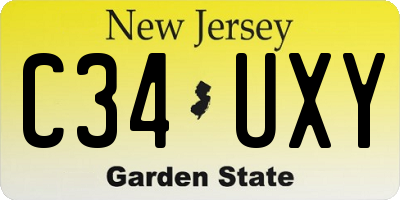 NJ license plate C34UXY
