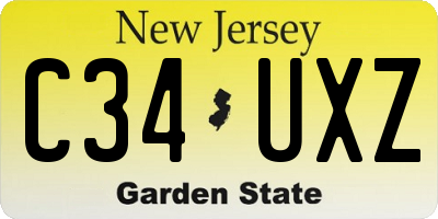 NJ license plate C34UXZ