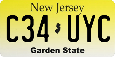 NJ license plate C34UYC