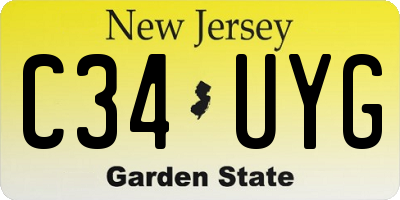 NJ license plate C34UYG
