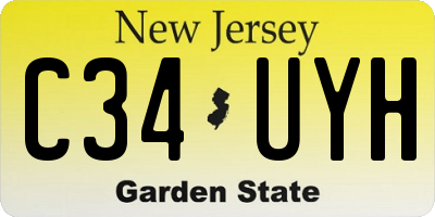 NJ license plate C34UYH