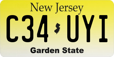 NJ license plate C34UYI