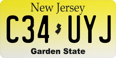 NJ license plate C34UYJ