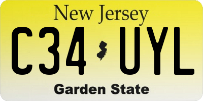 NJ license plate C34UYL