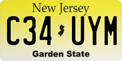 NJ license plate C34UYM