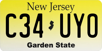 NJ license plate C34UYO