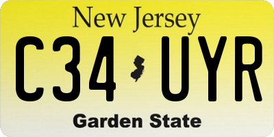 NJ license plate C34UYR