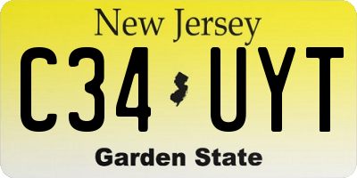 NJ license plate C34UYT
