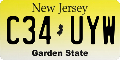 NJ license plate C34UYW