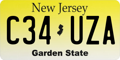 NJ license plate C34UZA