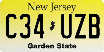 NJ license plate C34UZB
