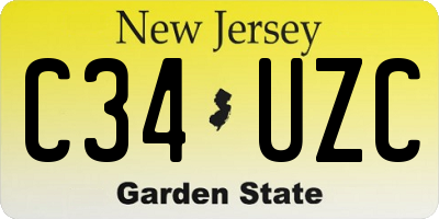 NJ license plate C34UZC