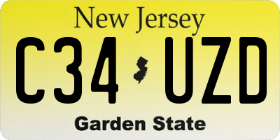 NJ license plate C34UZD