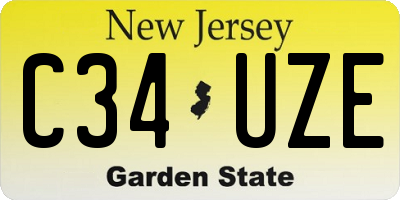 NJ license plate C34UZE