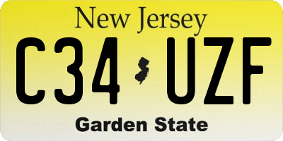 NJ license plate C34UZF